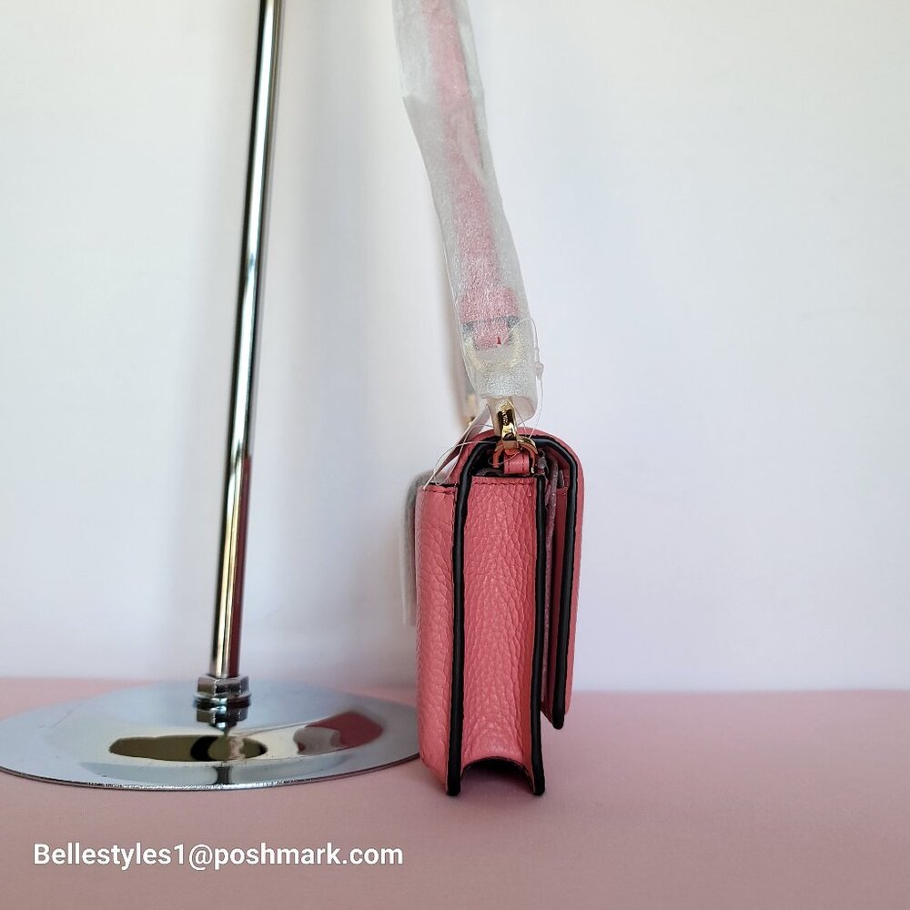 MICHAEL KORS Jet Set Charm Small Phone Pebbled Leather Crossbody- Tea Rose⭐ - Picture 9 of 16